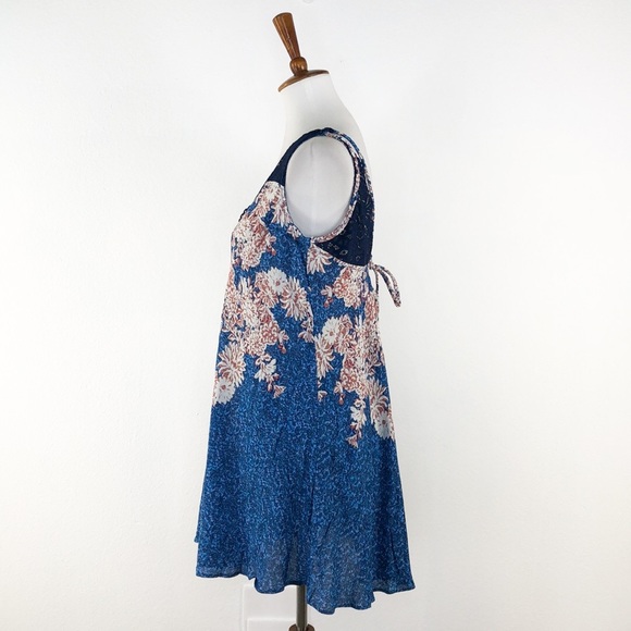 Free People Blue Black Morning Sun Slip Mini Dress - Picture 3 of 6